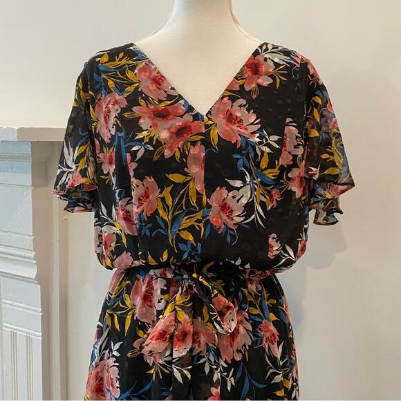 Lane Bryant Dress 18 Plus Size Maxi Party Dress Long Boho Sparkle Dot Flowy - Picture 13 of 17